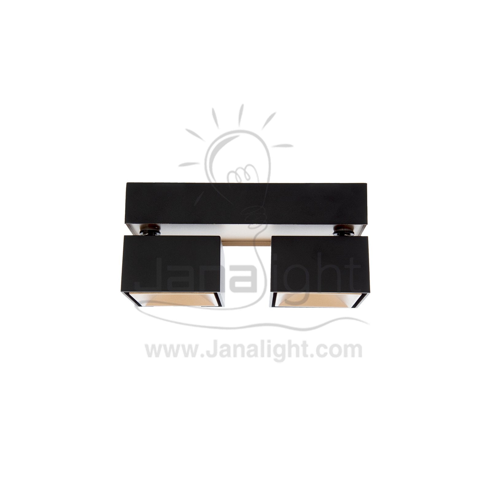 سبوت لايت سلندر 24 وات مجوز اسود cylinder downlight Square Double black- Champagne worm 24w